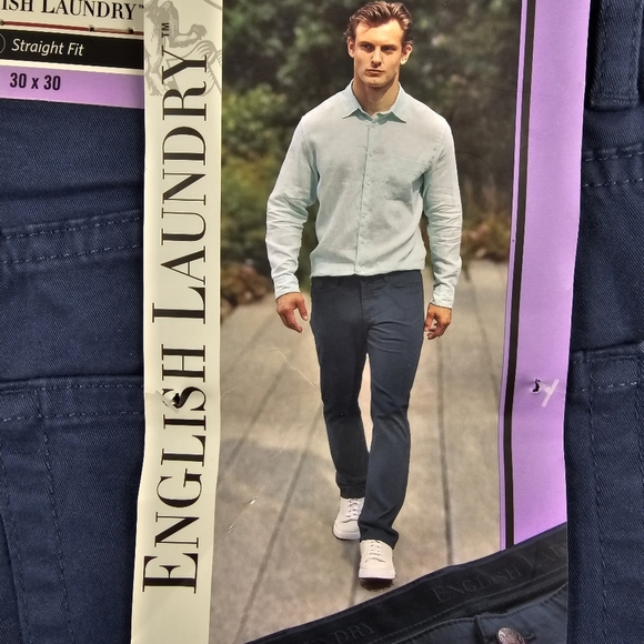 English Laundry Men's 5 Pocket Straight Fit Pant Size 30x30 Stretch Fabric Blue - Picture 5 of 9